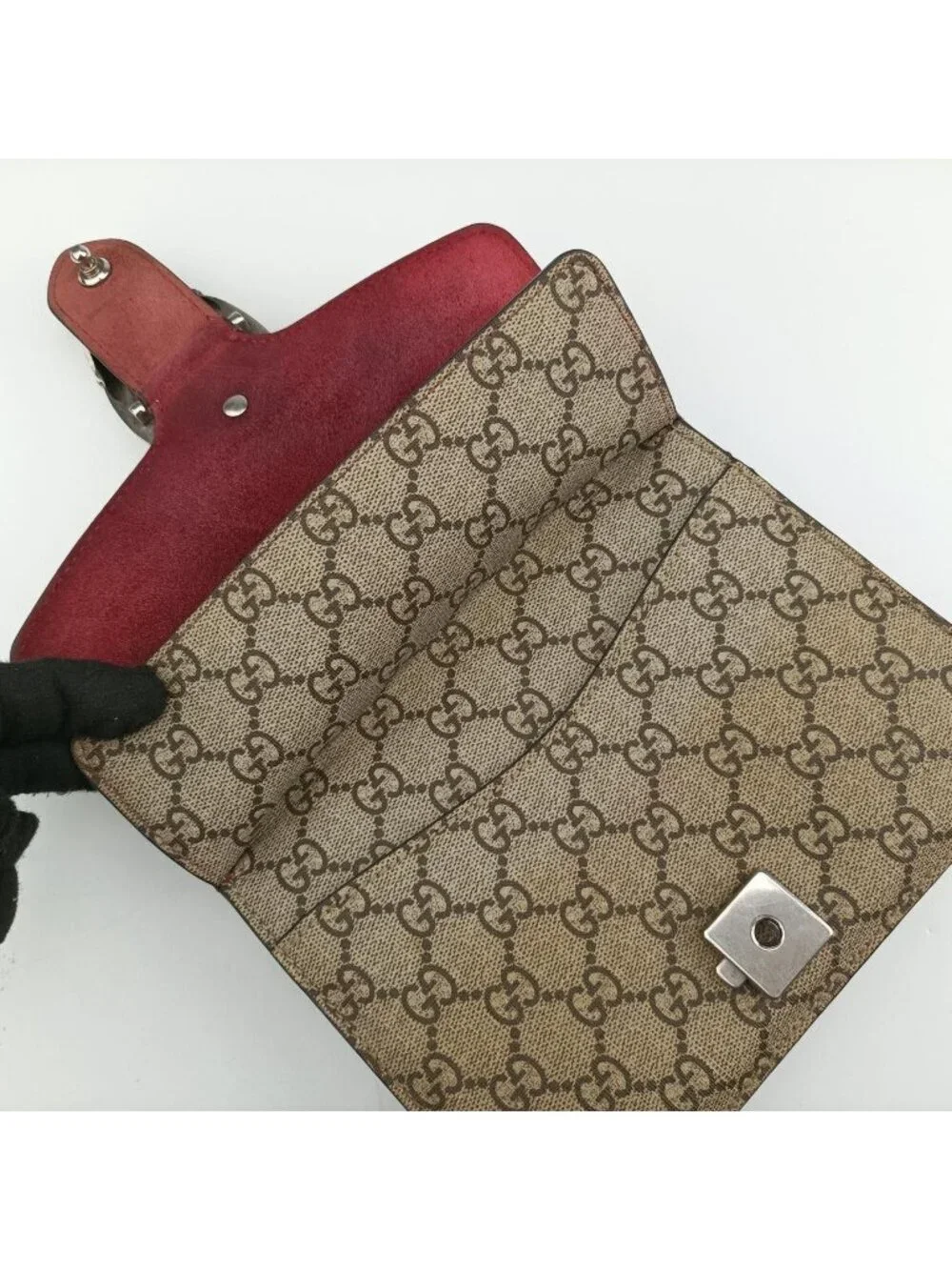 Gucci Dionysus Beige Red Multicolor Suede Shoulder Bag